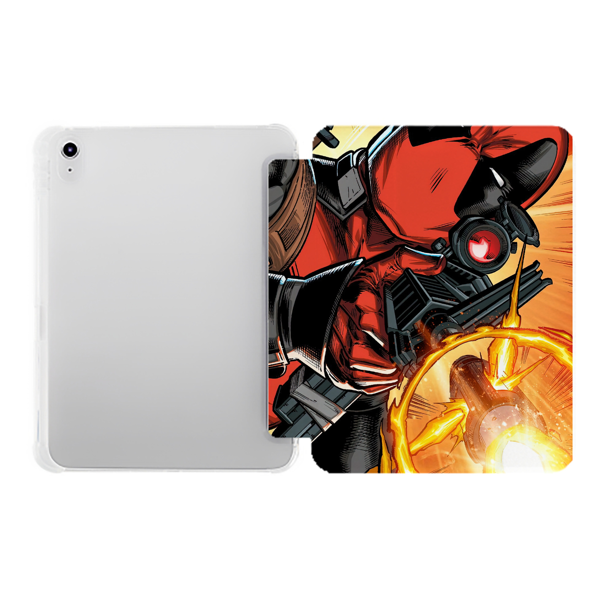 （画像用） Deadpool デッドプール IPad ケース ペン収納付き 三つ折りスタンド PUレザー×シリコン 対応機種9.5/10.5/10.9インチ